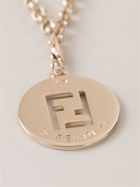 fendi circle initial necklace|vintage fendi necklace.